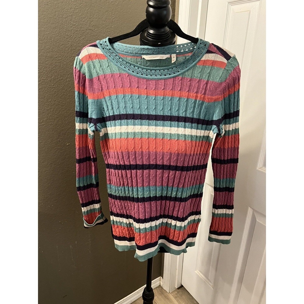 Soft Surroundings Isidor Sweater Womens XS Silk Cashmere Blend Fitted Knit